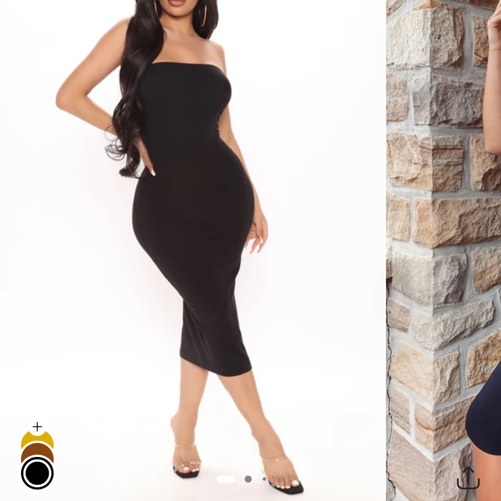 Fashion Nova Black Strapless Bodycon Dress